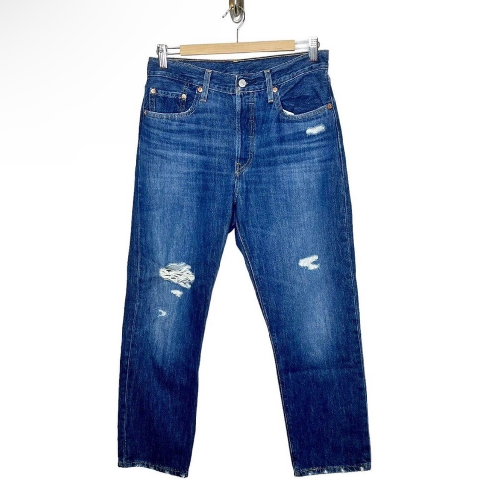 Levi’s Premium 501 Jeans Women’s Size 28x26 Distressed Button Fly